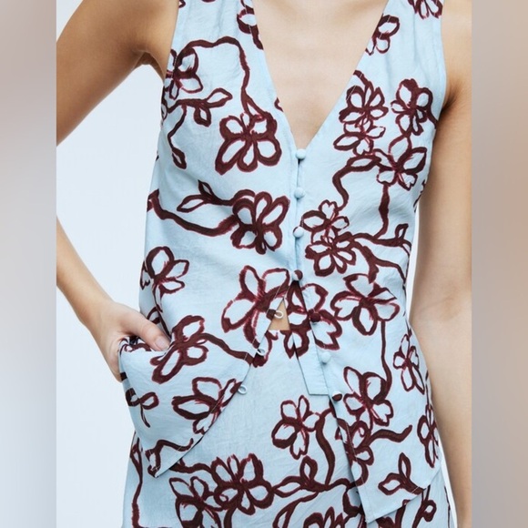 MADEWELL The cutaway vest top in floral and skirt size 12 set of two - Picture 4 of 15